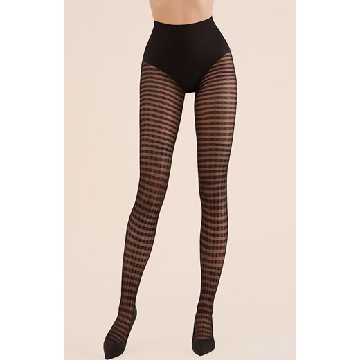 Czarne rajstopy w kratkę Revel 20 den 1189, Kolor czarny-wzór, Rozmiar 4, Gabriella ze sklepu Intymna w kategorii Rajstopy - zdjęcie 177448026