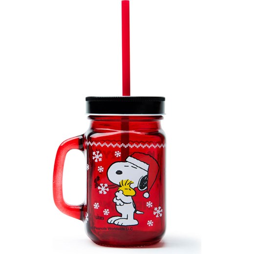 Trendy Kitchen by EXCÉLSA Szklanka &quot;Peanuts&quot; w kolorze czerwonym - 500 ml ze sklepu Limango Polska w kategorii Szklanki - zdjęcie 177450159
