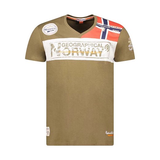 Geographical Norway Koszulka &quot;Jidney&quot; w kolorze khaki ze wzorem ze sklepu Limango Polska w kategorii T-shirty chłopięce - zdjęcie 177450649
