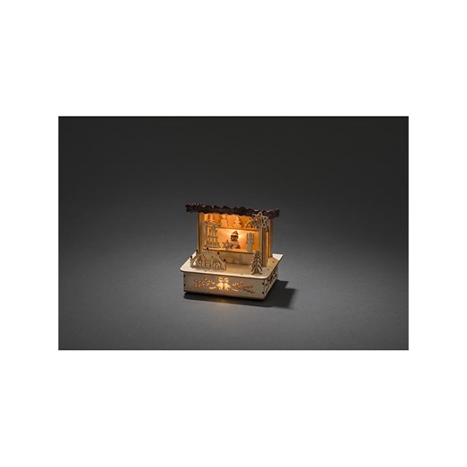 Konstsmide Drewniana dekoracja LED w kolorze jasnobrązowym - 13 x 12,5 x 10,5 cm ze sklepu Limango Polska w kategorii Dekoracje bożonarodzeniowe - zdjęcie 177452816