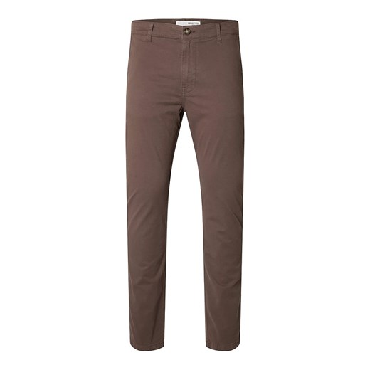 SELECTED HOMME Spodnie chino w kolorze brązowym ze sklepu Limango Polska w kategorii Spodnie męskie - zdjęcie 177460955