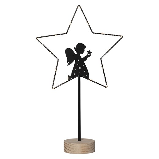 STAR Trading Lampa stojąca LED &quot;Glimta&quot; w kolorze jasnobrązowo-czarnym - wys. 42 cm ze sklepu Limango Polska w kategorii Oświetlenie - zdjęcie 177464687