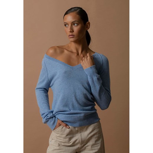 Perfect Cashmere Kaszmirowy sweter &quot;Penelope&quot; w kolorze błękitnym ze sklepu Limango Polska w kategorii Swetry damskie - zdjęcie 177466585