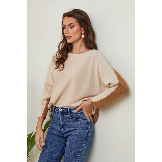 Joséfine Sweter &quot;Dorog&quot; w kolorze beżowo-jasnobrązowym ze sklepu Limango Polska w kategorii Swetry damskie - zdjęcie 177469249