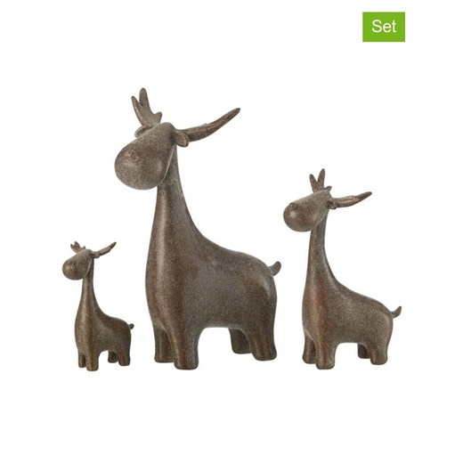 J Line Figurki dekoracyjne (3 szt.) &quot;Deer&quot; w kolorze brązowym ze sklepu Limango Polska w kategorii Dekoracje - zdjęcie 177471366
