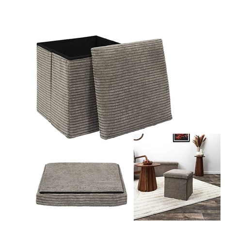 THE HOME DECO FACTORY Hocker w kolorze szarobrązowym ze schowkiem - 38 x 38 x 38 The Home Deco Factory onesize promocyjna cena Limango Polska