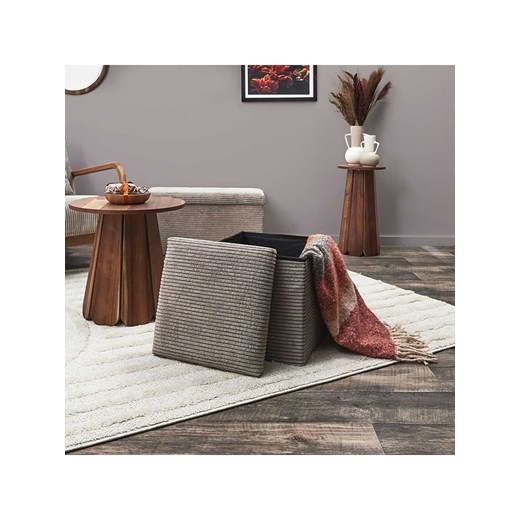THE HOME DECO FACTORY Hocker w kolorze szarobrązowym ze schowkiem - 38 x 38 x 38 The Home Deco Factory onesize Limango Polska okazja