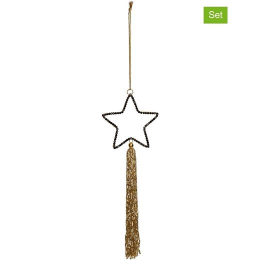 Kersten Dekoracyjna zawieszka (4 szt.) &quot;Star&quot; w kolorze czarno-złotym - 23 x 8 cm ze sklepu Limango Polska w kategorii Dekoracje bożonarodzeniowe - zdjęcie 177472178
