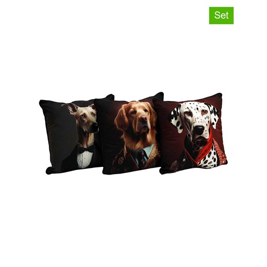 SiL Interiors Poduszki dekoracyjne (3 szt.) w kolorze czarnym ze wzorem - 45 x 45 cm ze sklepu Limango Polska w kategorii Poduszki dekoracyjne - zdjęcie 177472726
