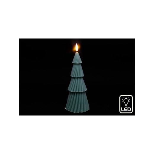 SiL Interiors Świeca LED &quot;Tree&quot; w kolorze zielonym - wys. 23 x Ø 8,5 cm ze sklepu Limango Polska w kategorii Świece i dyfuzory - zdjęcie 177472738
