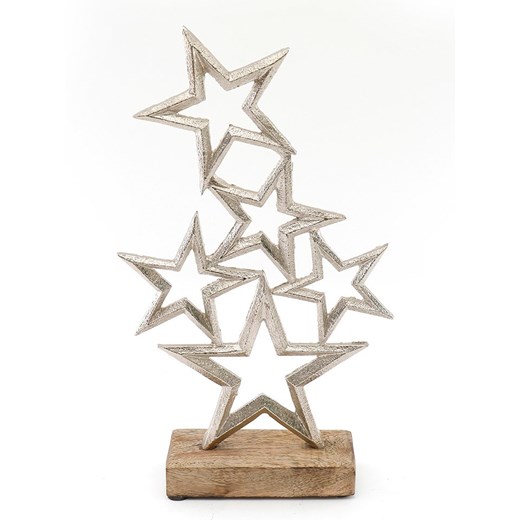 SiL Interiors Dekoracja &quot;Stars&quot; w kolorze srebrno-jasnobrązowym - 19 x 31 x 7 cm ze sklepu Limango Polska w kategorii Dekoracje - zdjęcie 177472746