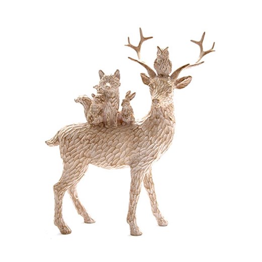 SiL Interiors Figurka dekoracyjna &quot;Forest Deer&quot; w kolorze jasnobrązowym - 24 x 19 x 8 cm ze sklepu Limango Polska w kategorii Dekoracje - zdjęcie 177472756