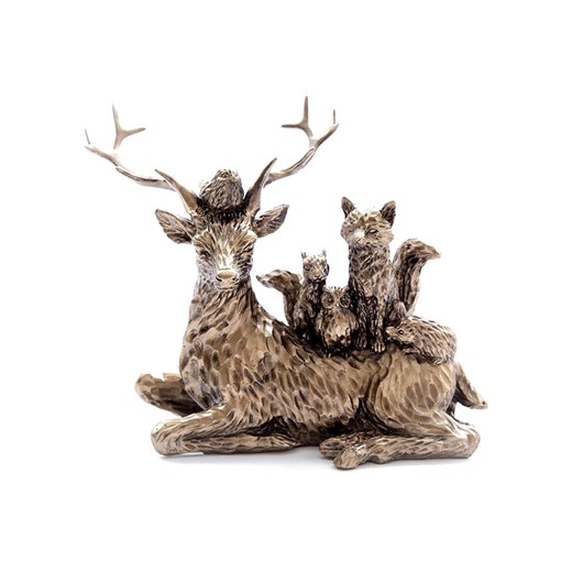 SiL Interiors Figurka dekoracyjna &quot;Reindeer &amp; Calf&quot; w kolorze złotym - wys. 17 cm ze sklepu Limango Polska w kategorii Dekoracje - zdjęcie 177472757