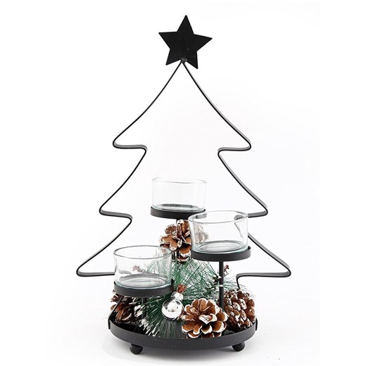 SiL Interiors Świecznik &quot;Tree&quot; w kolorze czarnym - 18 x 29 x 13 cm ze sklepu Limango Polska w kategorii Świeczniki - zdjęcie 177472766