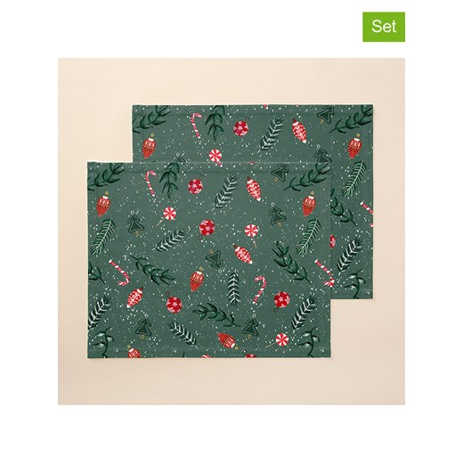 Mint Rugs Podkładki stołowe (2 szt.) &quot;Christmas Maison&quot; w kolorze zielonym - 50 x 40 cm ze sklepu Limango Polska w kategorii Podkładki na stół - zdjęcie 177473727