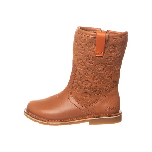 Clarks Skórzane kozaki &quot;Comet Pop&quot; w kolorze jasnobrązowym ze sklepu Limango Polska w kategorii Buty zimowe dziecięce - zdjęcie 177476749