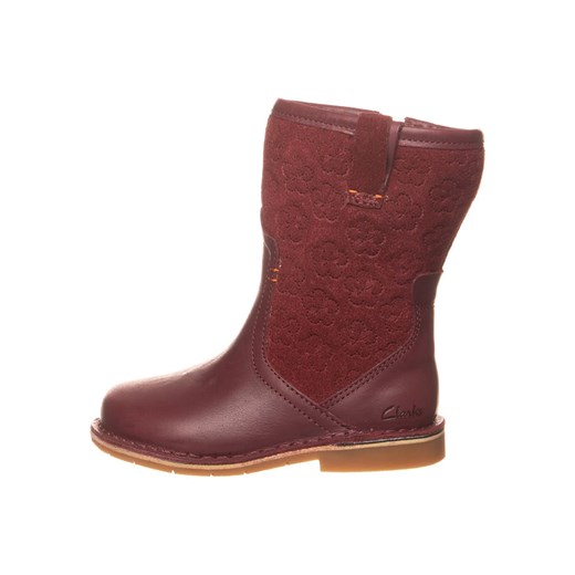 Clarks Skórzane kozaki &quot;Comet Pop&quot; w kolorze bordowym ze sklepu Limango Polska w kategorii Buty zimowe dziecięce - zdjęcie 177476759