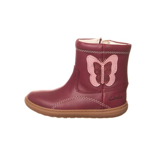 Clarks Skórzane kozaki &quot;Flash Midi&quot; w kolorze bordowym ze sklepu Limango Polska w kategorii Buty zimowe dziecięce - zdjęcie 177476795