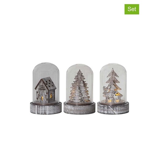 STAR Trading Dekoracyjne figurki LED (3 szt.) &quot;Kupol&quot; w kolorze brązowym - 5,5 x 8,5 cm ze sklepu Limango Polska w kategorii Oświetlenie led - zdjęcie 177485086