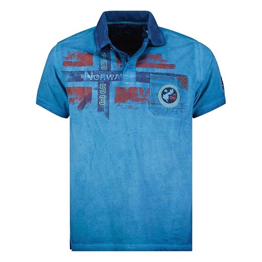Geographical Norway Koszulka polo &quot;Kamo&quot; w kolorze niebieskim ze sklepu Limango Polska w kategorii T-shirty chłopięce - zdjęcie 177486078
