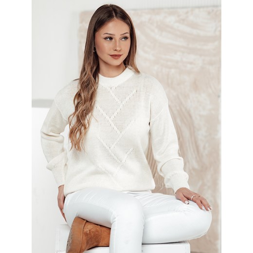 Sweter damski oversize FEMWEAVE ecru Dstreet MY2390 ze sklepu DSTREET.PL w kategorii Swetry damskie - zdjęcie 177507846