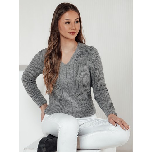 Sweter damski CASVINA jasnoszary Dstreet MY2396 ze sklepu DSTREET.PL w kategorii Swetry damskie - zdjęcie 177507848