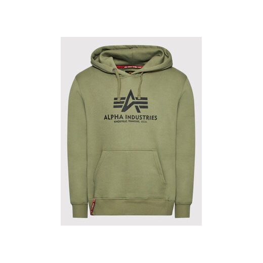 Alpha Industries Bluza Basic 178312 Zielony Regular Fit Alpha Industries M MODIVO
