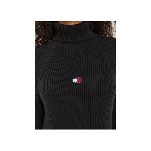 Tommy Jeans Sukienka dzianinowa Tjw Mockneck Badge DW0DW19815 Czarny Regular Fit Tommy Jeans S MODIVO