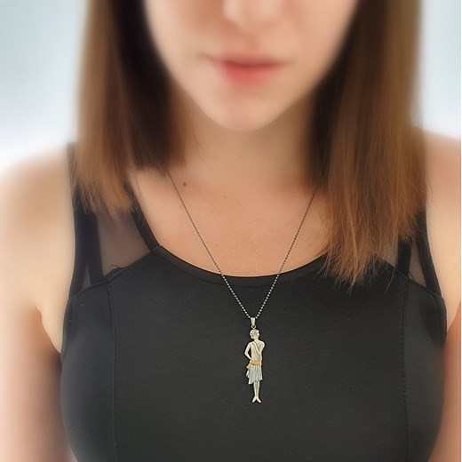 Zawieszka srebrna- Dama Retro ze sklepu Venus Galeria - Magiczny Ogród Biżuterii Srebrnej w kategorii Zawieszki - zdjęcie 177526576