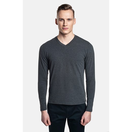 BLUZA CERDA Z DEKOLTEM TYPU SEREK GRAFIT ze sklepu Recman w kategorii Bluzy męskie - zdjęcie 177531765