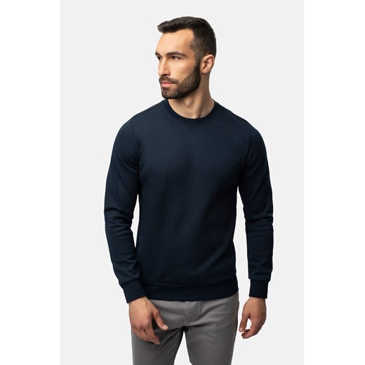 BLUZA CLUB Z OKRĄGŁYM DEKOLTEM GRANAT ze sklepu Recman w kategorii Bluzy męskie - zdjęcie 177532356