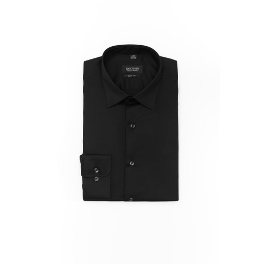 KOSZULA VERSONE 3092E DŁUGI RĘKAW SLIM FIT CZERŃ ze sklepu Recman w kategorii Koszule męskie - zdjęcie 177532796