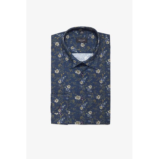 KOSZULA COLINE 3114T DŁUGI RĘKAW SLIM FIT GRANAT ze sklepu Recman w kategorii Koszule męskie - zdjęcie 177532898