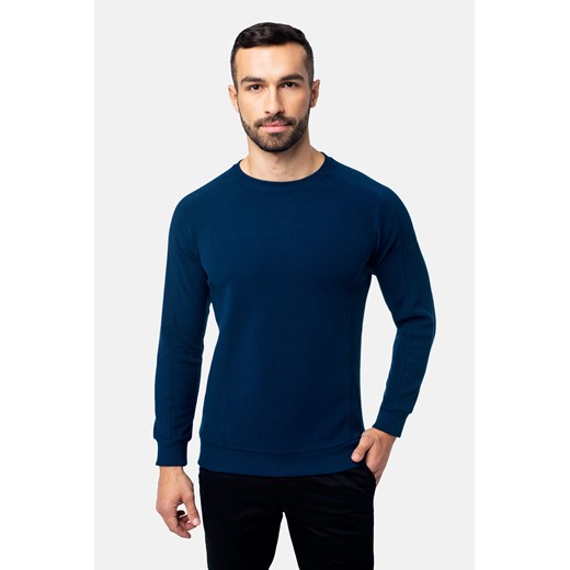 BLUZA CREW Z OKRĄGŁYM DEKOLTEM GRANAT ze sklepu Recman w kategorii Bluzy męskie - zdjęcie 177532985