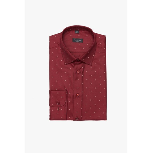 KOSZULA CORSINI 3127T DŁUGI RĘKAW SLIM FIT BORDO ze sklepu Recman w kategorii Koszule męskie - zdjęcie 177533216