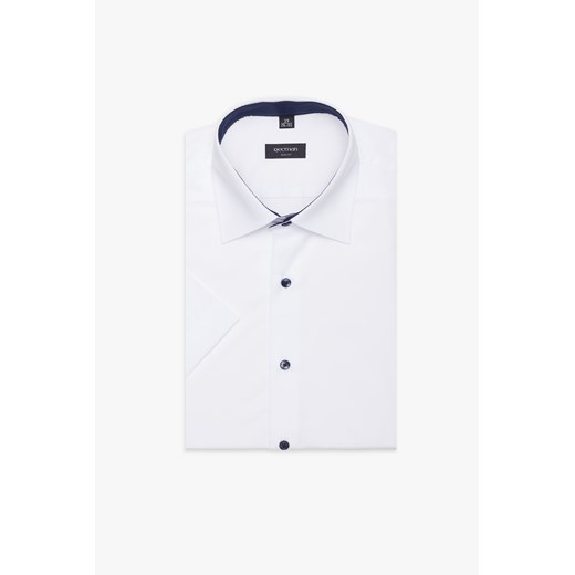 KOSZULA BEXLEY 2986E KRÓTKI RĘKAW SLIM FIT BIAŁY ze sklepu Recman w kategorii Koszule męskie - zdjęcie 177533237