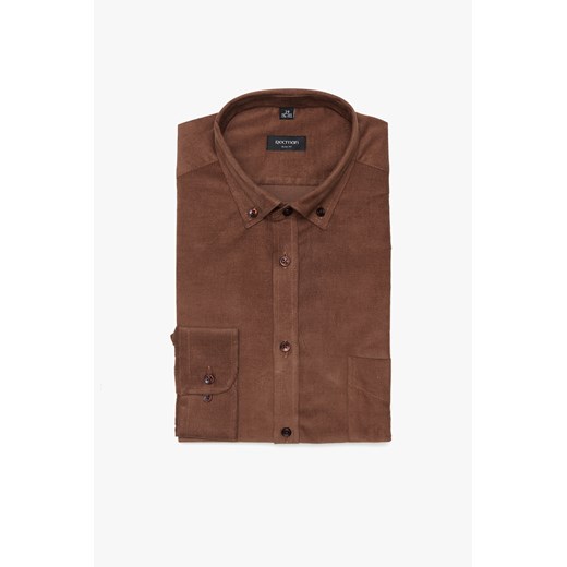 KOSZULA FORMENTO 3124 DŁUGI RĘKAW SLIM FIT BRĄZ ze sklepu Recman w kategorii Koszule męskie - zdjęcie 177533327