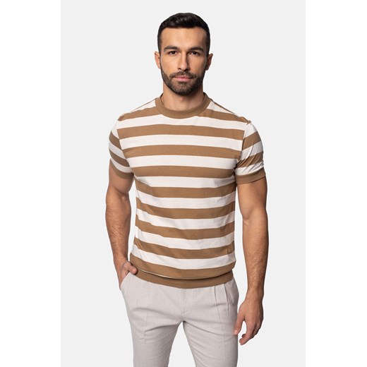 T SHIRT DRAW BEŻ ze sklepu Recman w kategorii T-shirty męskie - zdjęcie 177533658