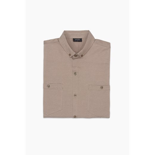 KOSZULA FORMENTO 3227 DŁUGI RĘKAW SLIM FIT BEŻOWA ze sklepu Recman w kategorii Koszule męskie - zdjęcie 177534936