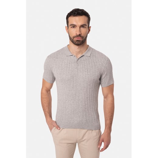 KOSZULKA POLO SILIO SZARA ze sklepu Recman w kategorii T-shirty męskie - zdjęcie 177534975