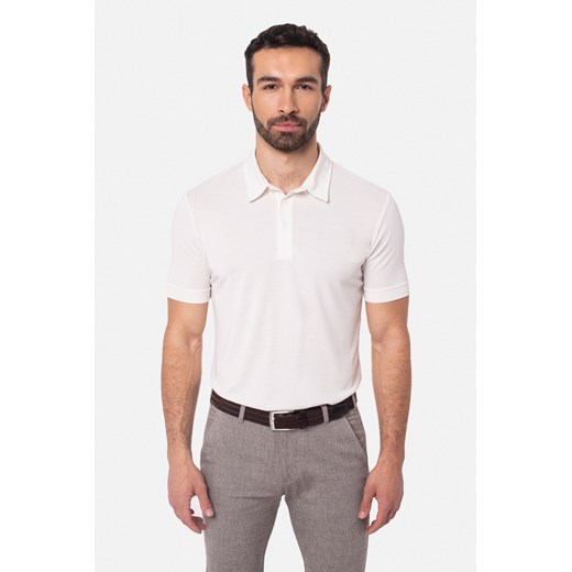 KOSZULKA POLO MILANA ECRU ze sklepu Recman w kategorii T-shirty męskie - zdjęcie 177535037