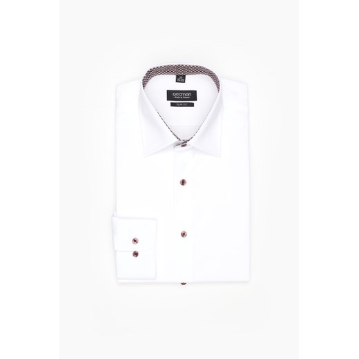 KOSZULA BEXLEY 2400/1E DŁUGI RĘKAW SLIM FIT BIAŁA Z BAWEŁNĄ ze sklepu Recman w kategorii Koszule męskie - zdjęcie 177535229