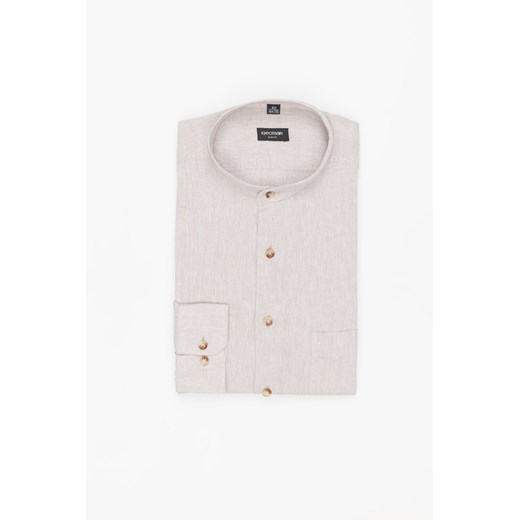 KOSZULA FORMENTO 3241T DŁUGI RĘKAW SLIM FIT BEŻOWA Z BAWEŁNĄ ze sklepu Recman w kategorii Koszule męskie - zdjęcie 177535239
