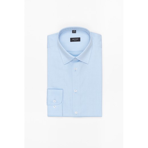 KOSZULA CORSINI 3237T DŁUGI RĘKAW SLIM FIT BŁĘKITNA Z BAWEŁNY ze sklepu Recman w kategorii Koszule męskie - zdjęcie 177535245