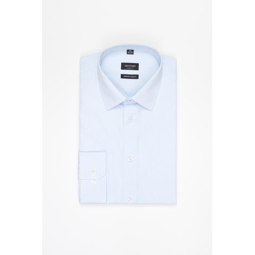 KOSZULA COFINO 3234T DŁUGI RĘKAW CUSTOM FIT NIEBIESKA Z BAWEŁNY ze sklepu Recman w kategorii Koszule męskie - zdjęcie 177535468