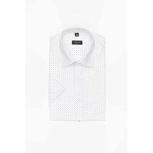 KOSZULA COLINE 3250E KRÓTKI RĘKAW SLIM FIT BIAŁA Z BAWEŁNĄ ze sklepu Recman w kategorii Koszule męskie - zdjęcie 177535506