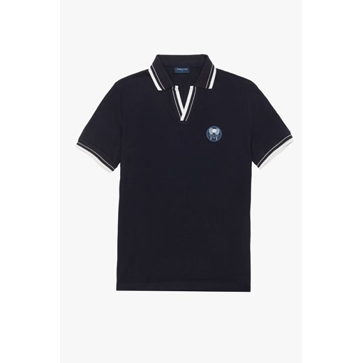 KOSZULKA POLO TENNIS CLUB 014 GRANATOWA Z BAWEŁNY TYPU PIKA ze sklepu Recman w kategorii T-shirty męskie - zdjęcie 177535585