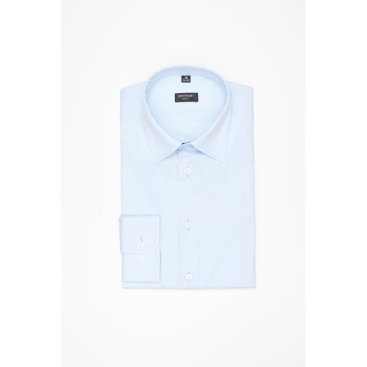 KOSZULA CORSINI 3261D DŁUGI RĘKAW SLIM FIT BŁĘKITNA Z BAWEŁNY ze sklepu Recman w kategorii Koszule męskie - zdjęcie 177535657