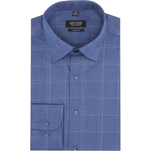 KOSZULA VERSONE 2862 DŁUGI RĘKAW SLIM FIT NIEBIESKI Recman Recman