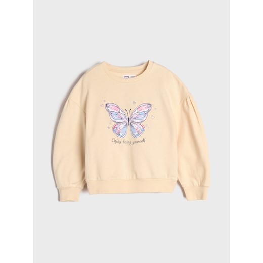 Sinsay - Bluza z nadrukiem - beżowy Sinsay 128 Sinsay